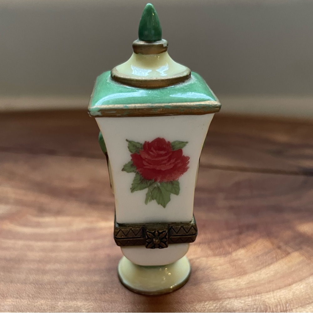 White Urn with Rose Hinged Box